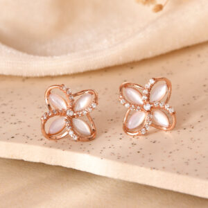 Inner Lotus” Pearl Flower Studs