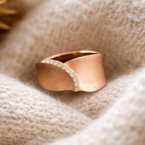 Golden Curve Statement Ring