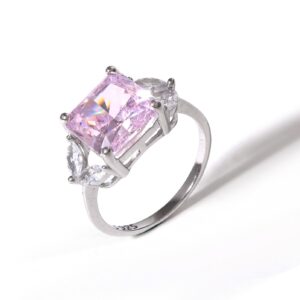 Pink Solitaire Cut Ring