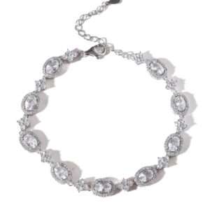 Oval Diamond Halo Bracelet