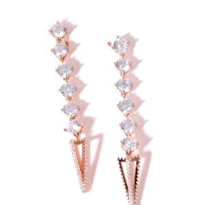 Rose Gold Crystal Dangle Earrings
