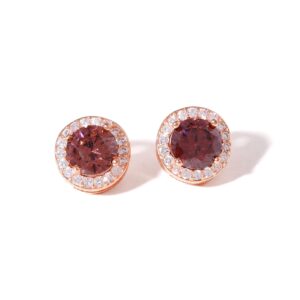 Rose Gold Brown Studs