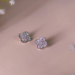 Crystal Blossom Floral Stud Earrings