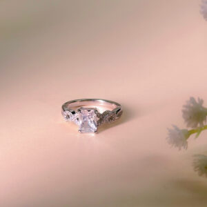 Emerald Cut Silver Ring