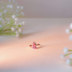 Pink Pear Cut Gemstone Ring