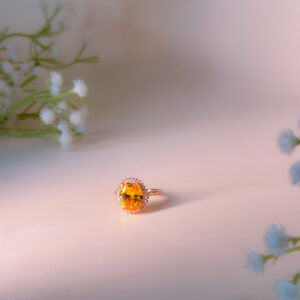 Golden Radiance Halo Ring