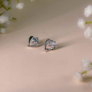 Heart Solitaire Earrings