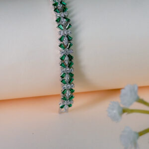 Green Baguettes Corners Flexible Bracelet