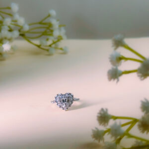 Diamond Heart Halo Ring