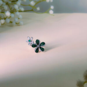 Green Flower Glitter Ring