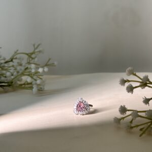 Blush Pink Heart Halo Ring