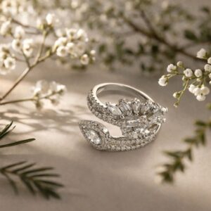 Floral Silver Wrap Ring