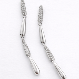 Silver Linear Drop Earrings
