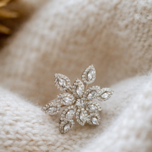 Silver Floral Diamond Ring