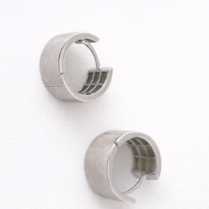 Modern Matt Silver Hoop Earrings