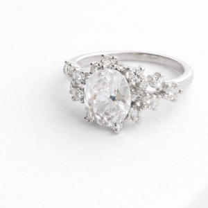 Starlight Floral Oval Silver Ring