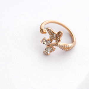 Rose Gold Butterfly Adjustable Ring