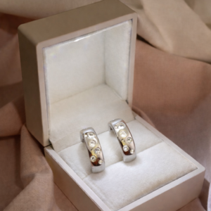 Silver Glow Crystal Hoops