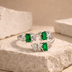 Emerald Trinity Glow Ring